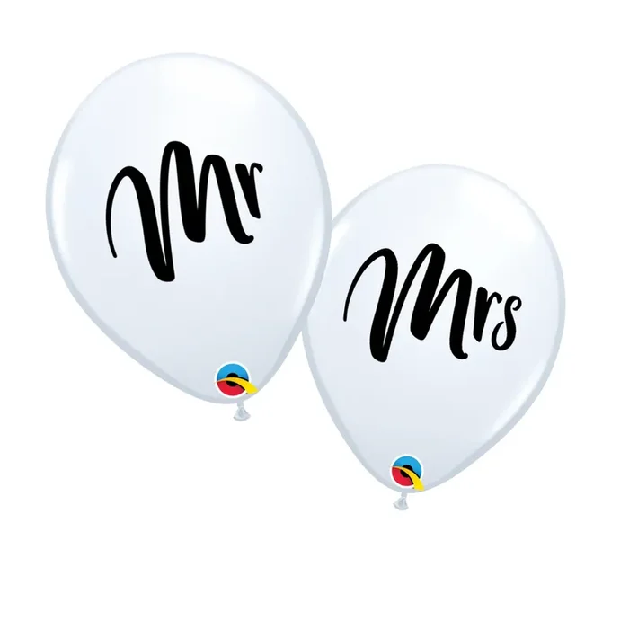 11 ” Mr. & Mrs. Latex Balloons (10 Pack)