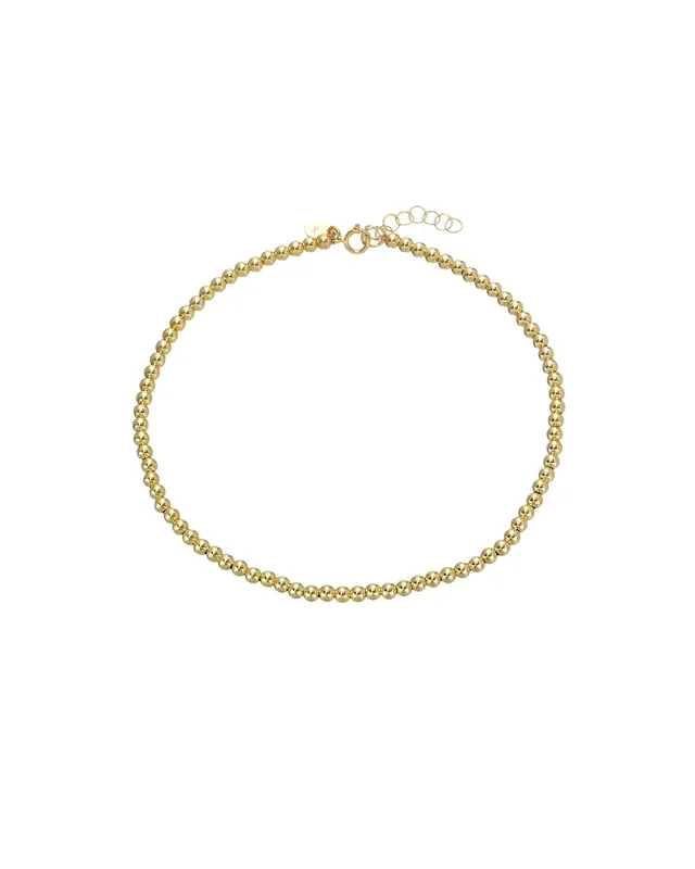 14k Gold Bead Anklet