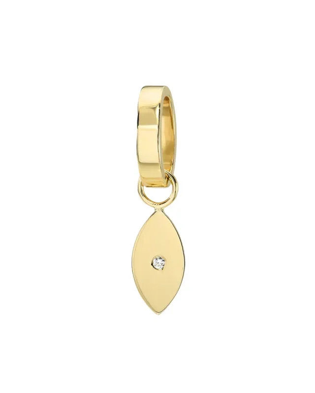 14k Gold Heirloom Charm With Diamond Evil Eye
