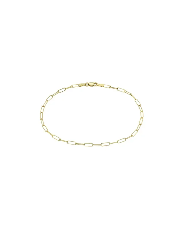 14k Gold Open Link Chain Bracelet