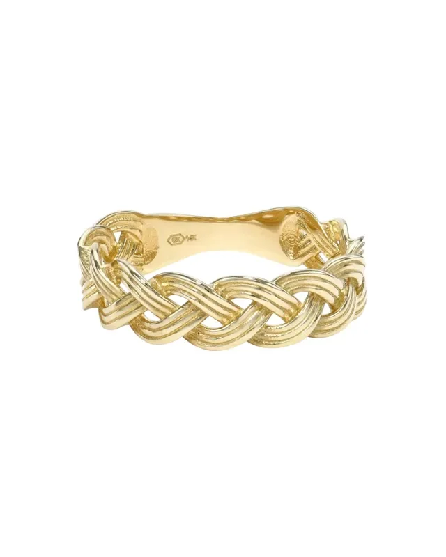 14k Gold Retro Woven Ring