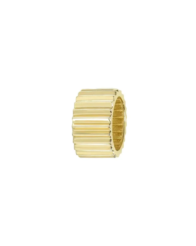 14k Gold Thick Ribbed Heirloom Charm
