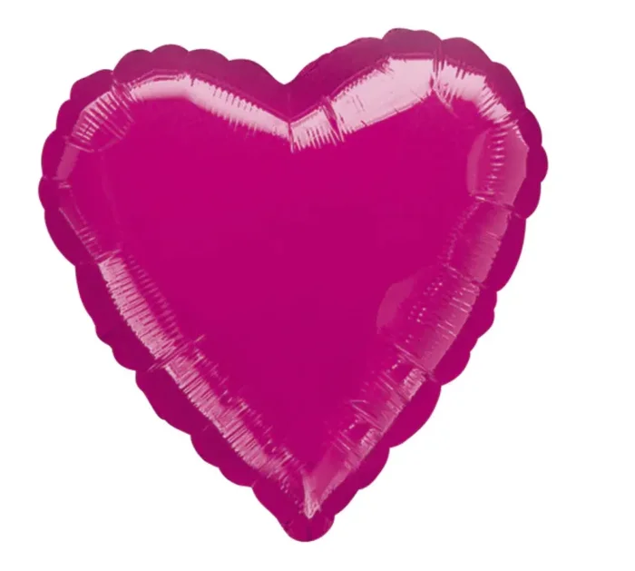 18 ” Fuchsia Metallic Pink Heart Balloon for Love & Celebration