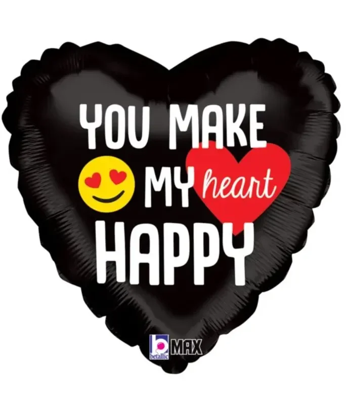 18 ” Happy Heart Eye Emoji Mylar Balloon – Perfect for Valentine’s Day!