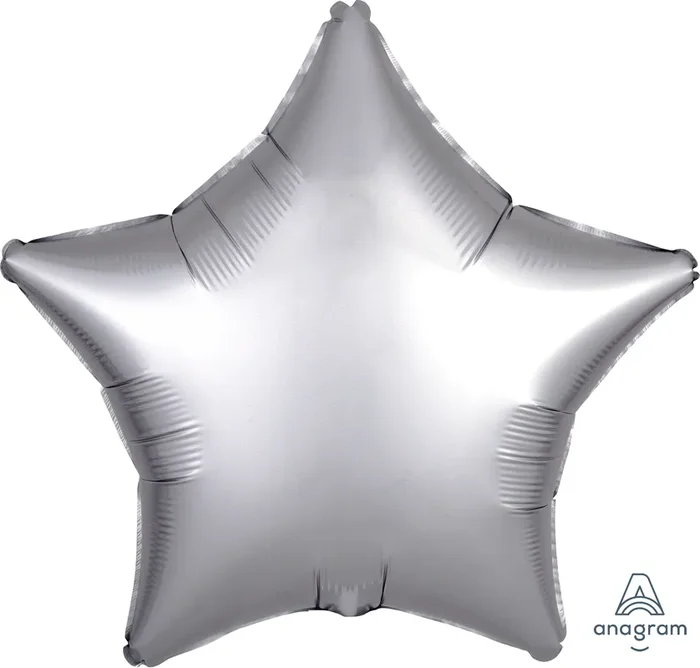 18 ” Satin Luxe Platinum Silver Star Balloon – Perfect for Parties & Celebrations!