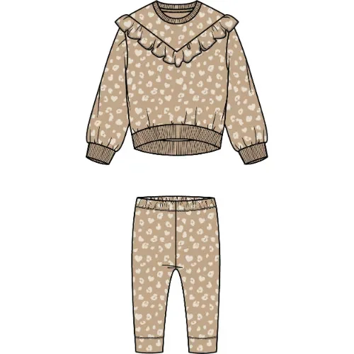 2 PCS SET: L/S TOP AND LEGGING KNIT-CAMEL