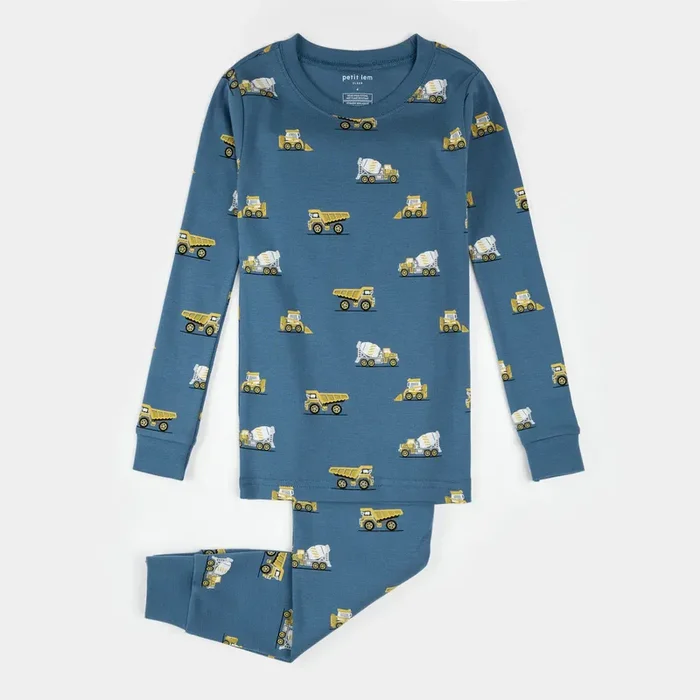 2PC PJ SET: L/S TOP + PANT KNIT-BLUE ROYAL