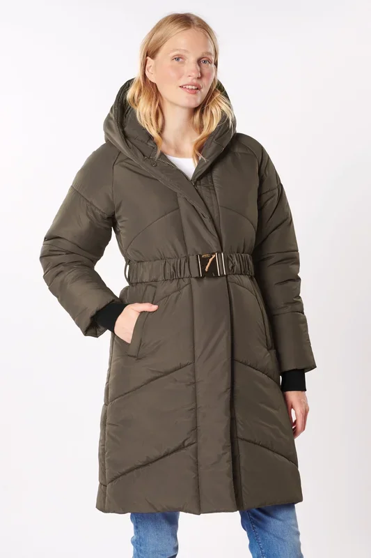 3 in 1 Eco Umstandsmantel mit Babytrage-Einsatz khaki