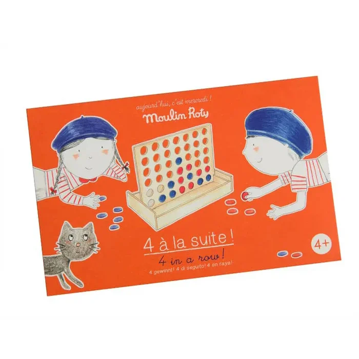 4 In A Row Wooden Board Game – Recreational Toy – Moulin Roty