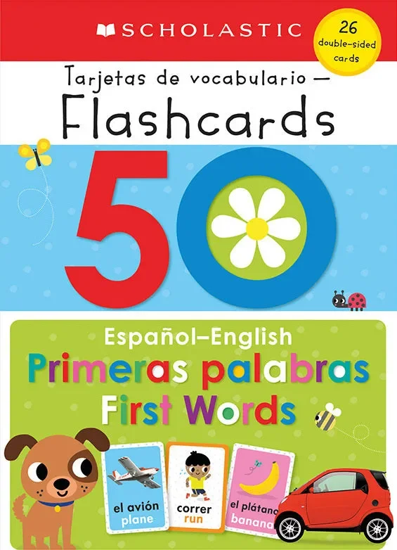 50 Spanish-English First Words: Scholastic Early Learners (Flashcards)