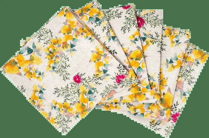 6 Organic Linen Napkins In Saint Valentine
