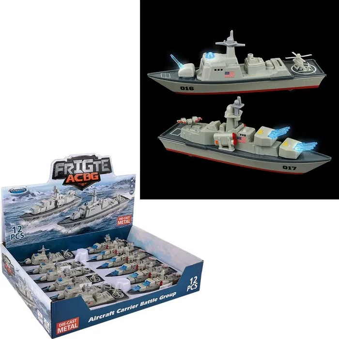 7.25 ” Diecast Pull Back Frigate with Light And Sound