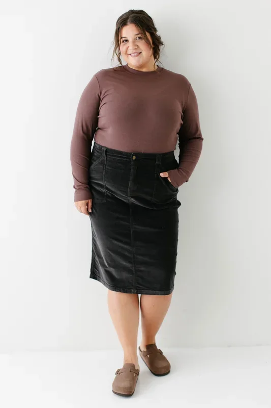 ‘Autumn’ Corduroy Knee Length Skirt