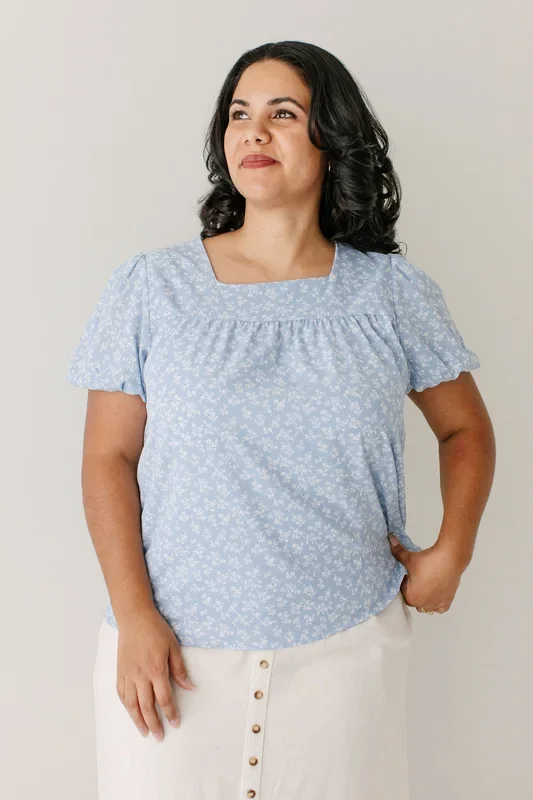 ‘Bernice’ Ditsy Floral Square Neck Top FINAL SALE