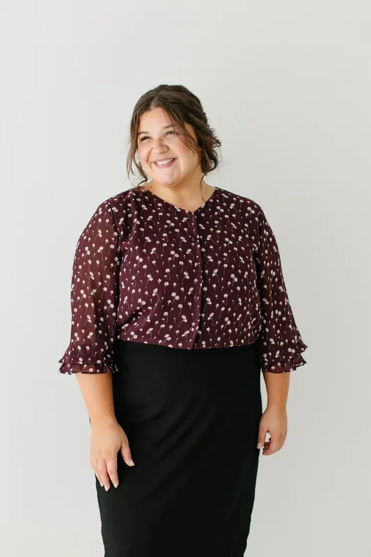 ‘Clarissa’ 3/4 Sleeve Floral Blouse