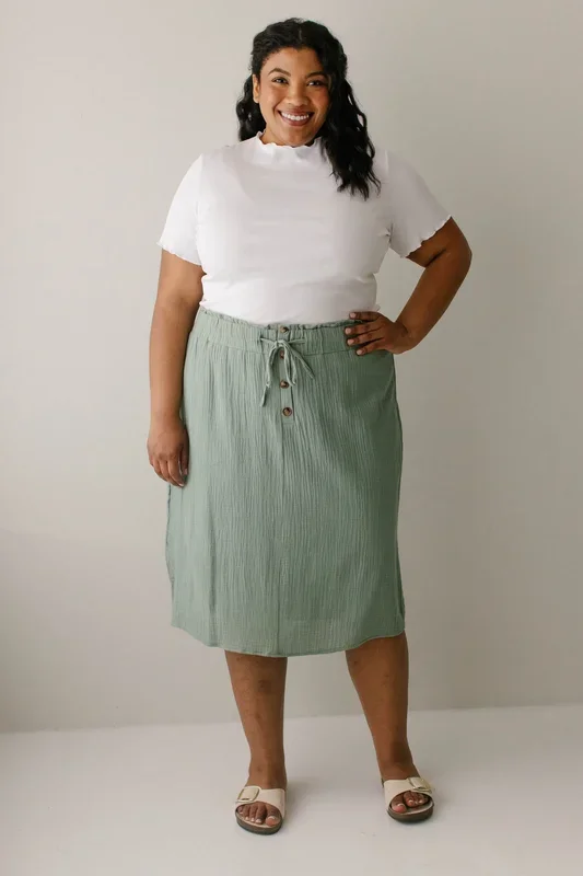 ‘Courtney’ Paper Bag Waist Cotton Gauze Skirt FINAL SALE