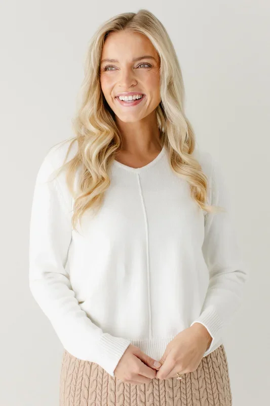 ‘Kelsie’ Cotton V-Neck Sweater