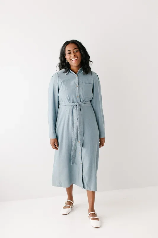 ‘Misti’ Chambray Button Down Shirtdress