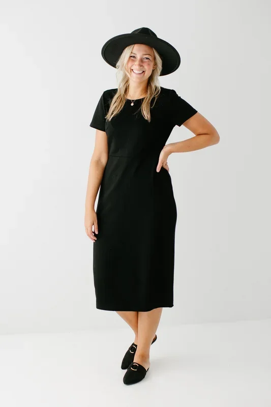 ‘Spencer’ Ponte Knit Midi Dress