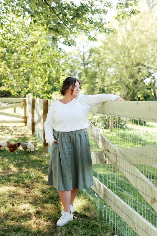 ‘Tirzah’ 100% Linen Button Front Skirt FINAL SALE