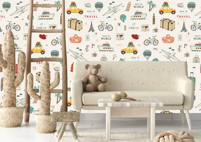 “around The World ” – Nursery Wall Decor Wallpapers