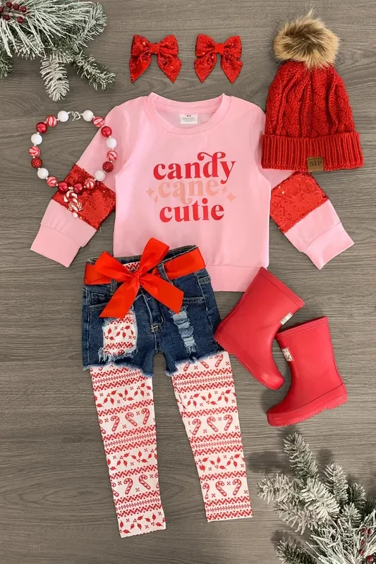 “Candy Cane Cutie ” Legging & Short Set