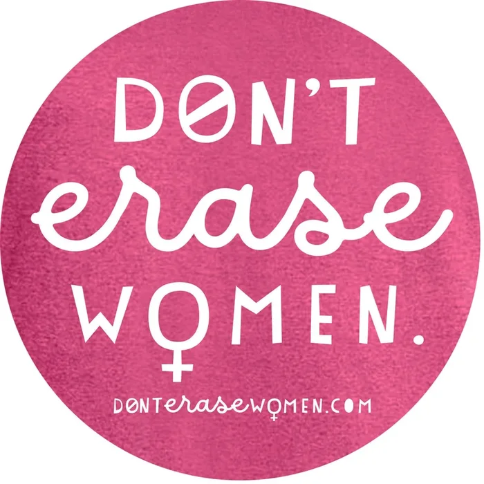 “Don’t Erase Women” 4-inch circle sticker