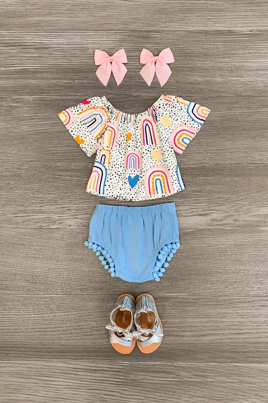 “Follow The Rainbow ” Polka Dot Bloomer Set