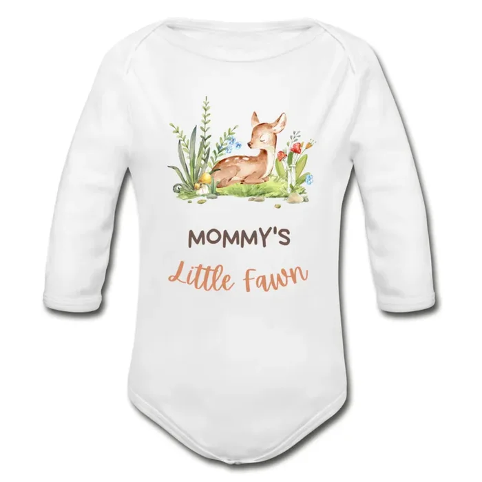 “Mommy’s Little Fawn ” Organic Long Sleeve Onesie