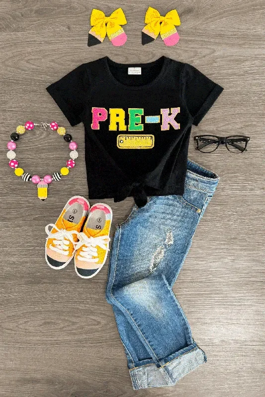 “Pre-K – Sixth Grade ” Rainbow Chenille Patch Top