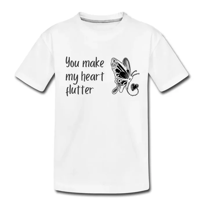 “You Make My Heart Flutter ” Organic Kids’ T-shirt