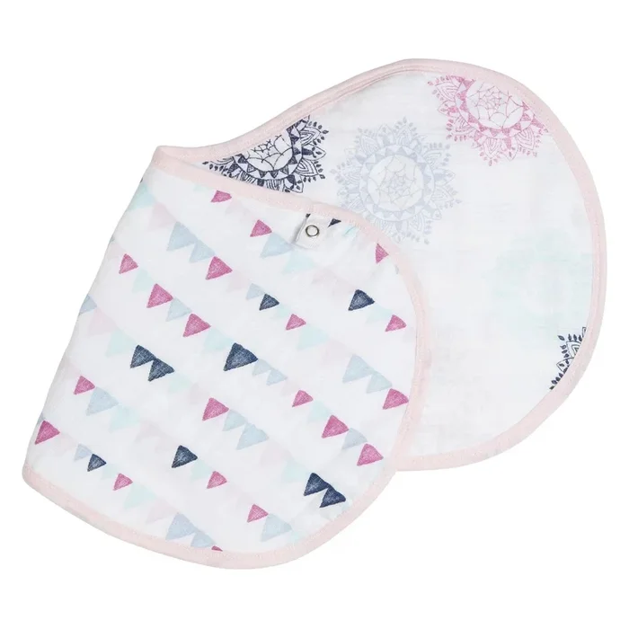 aden + anais Burpy Bib in Pretty pink Medallion