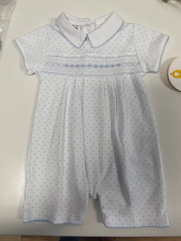 Alana and Andy’s Smocked Collared Playsuit