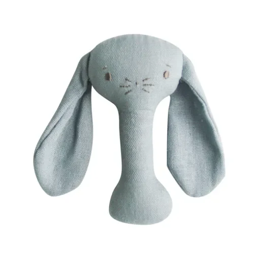 Alimrose Bobby Bunny Stick Rattle Grey Linen