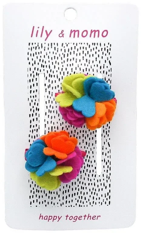 Alyssa Flower Hair Clips- Multi