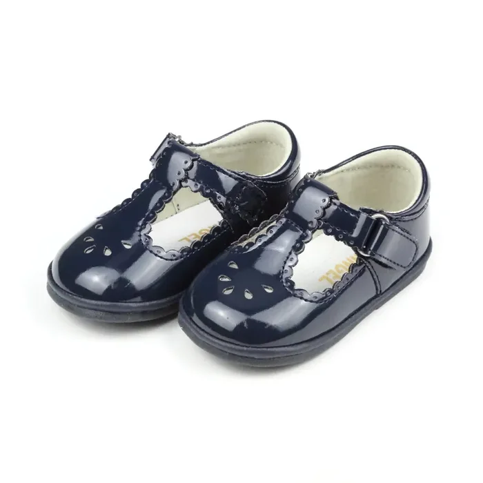 Angel baby Dottie T-Strap Mary Jane Shoes patent navy