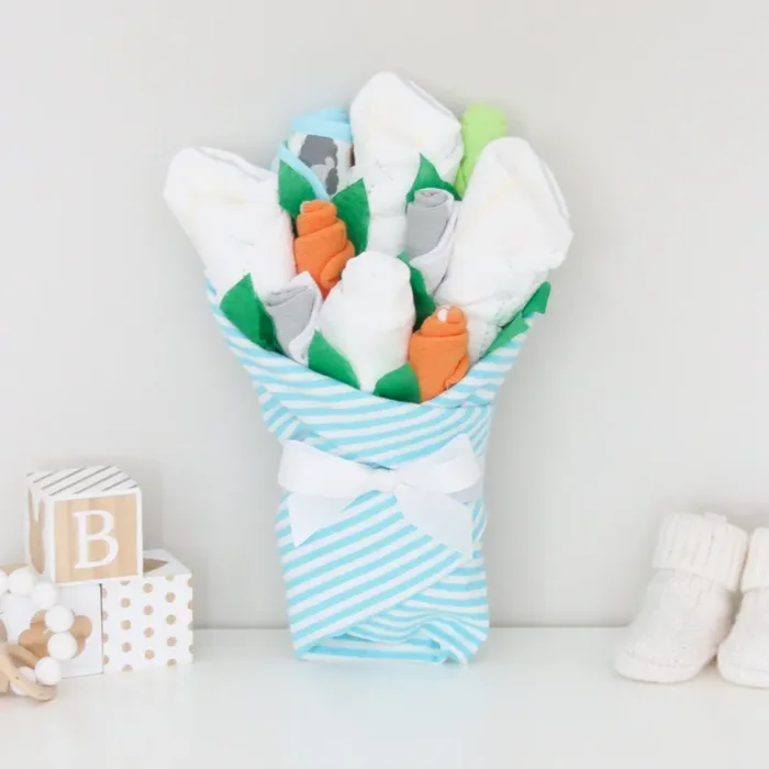 Aqua Stripe Baby Gift Set