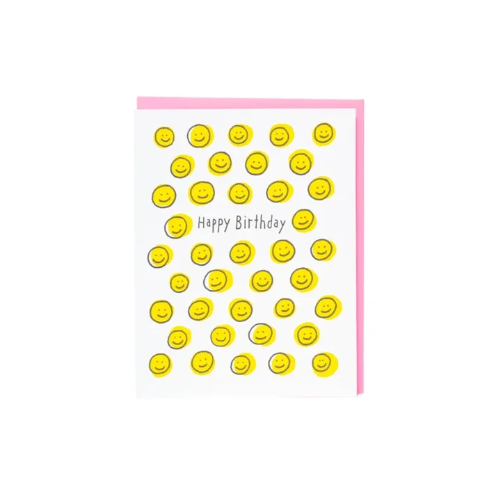 Ash Kahn Happy Face Birthday Card