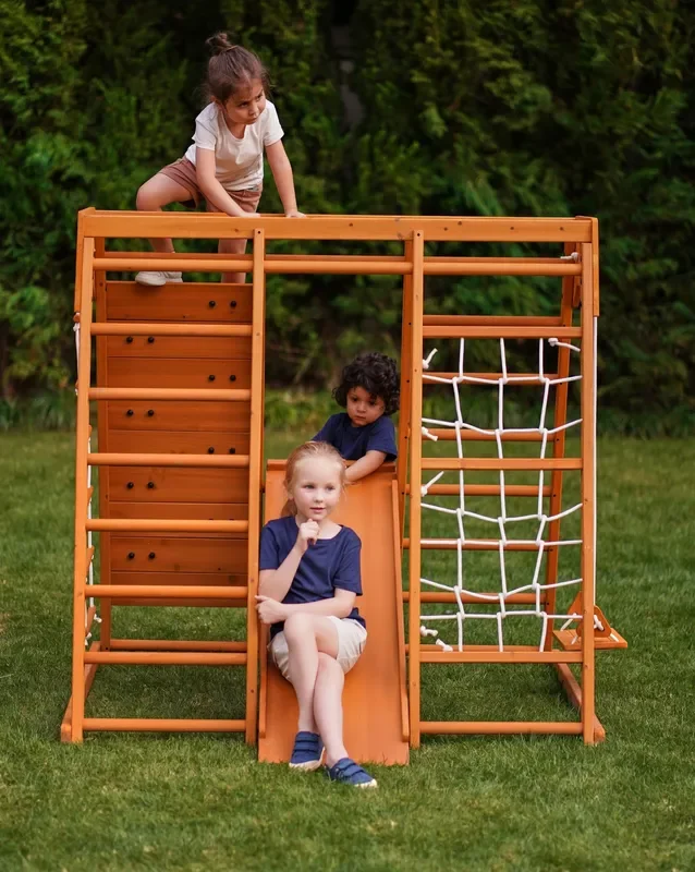 Avenlur Magnolia – Outdoor and Indoor – Real Wood Eco-Friendly 7-in-1 Playset for Toddlers Little Kids