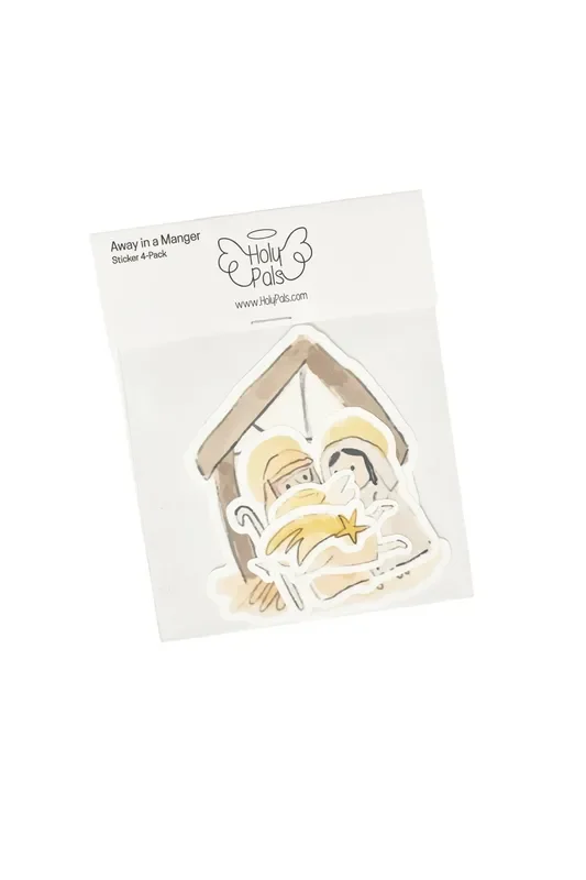 Away In A Manger Christmas Stickers 4 Pack