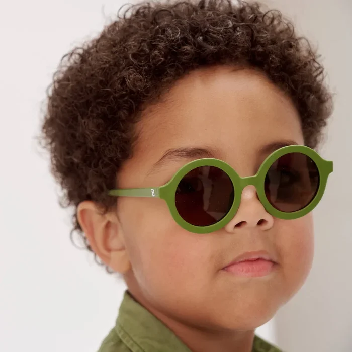 Baby and Kids Euro Round Sunglasses – Wild Moss with Amber Lens