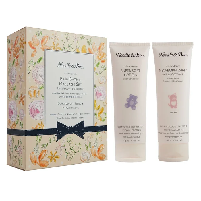 Baby Bath & Massage Gift Set – Flowers