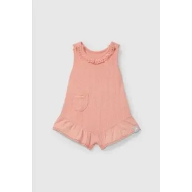 BABY GIRLS POINTELLE ROMPER PINK