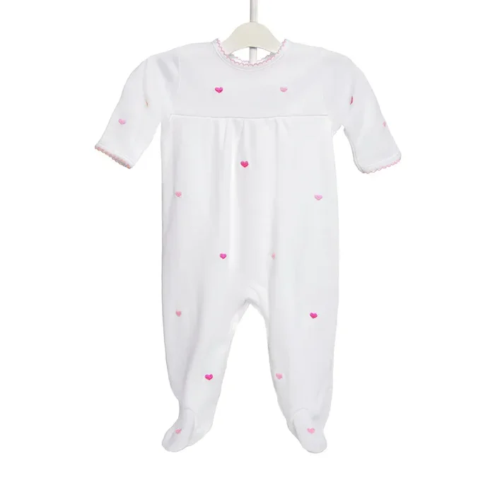 Baby Josie Heart Cotton Knit Footie