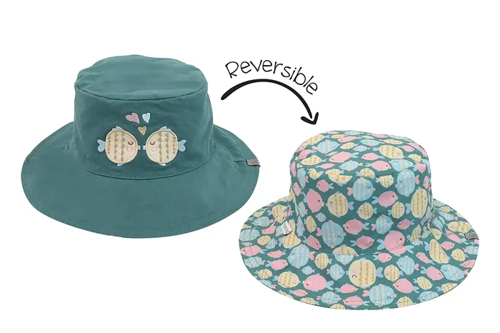 Baby/kids Reversible Mixed Sun Hat – Kissing Fish