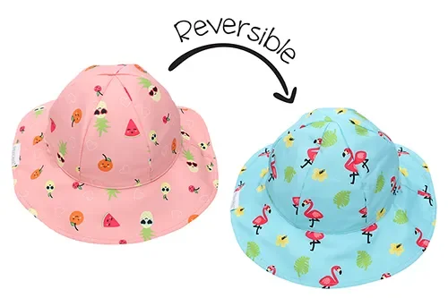 Baby/kids Reversible Patterned Sun Hat – Flamingo | Fruit