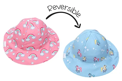 Baby/kids Reversible Patterned Sun Hat – Rainbow | Unicorn