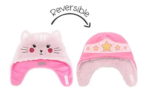 Baby/kids Reversible Sherpa Hat – Cat | Superhero