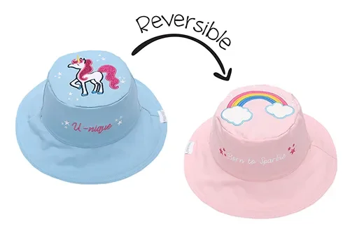 Baby/kids Reversible Sun Hat – Rainbow | Unicorn