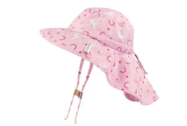 Baby/kids Sun Hat With Neck Cape – Unicorn